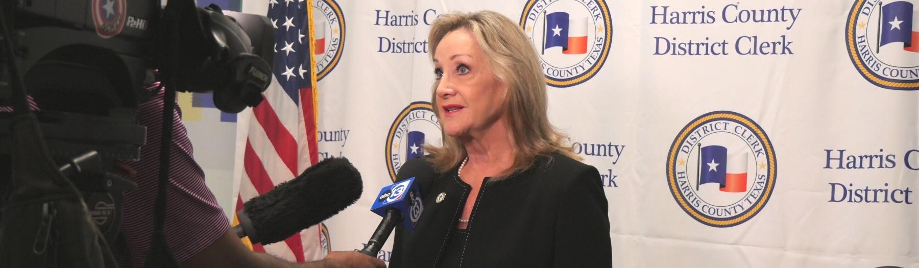 image showing that, in September of 2022, District Clerk Marilyn Burgess hosted a big reception to dedicate a new Historical Research Room in honor of Judge Mark Davidson. The room is located in the DCO’s Records Center, in Houston’s East End and can be used by members of the public who study historical court records and case files.